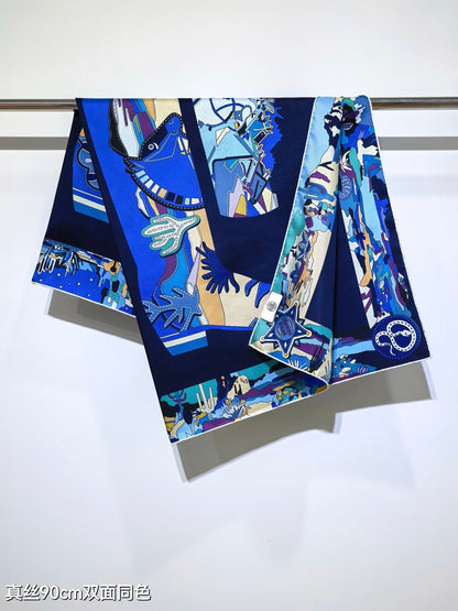 HM The Story 90 CM Dark Blue Cashmere and Silk 293063