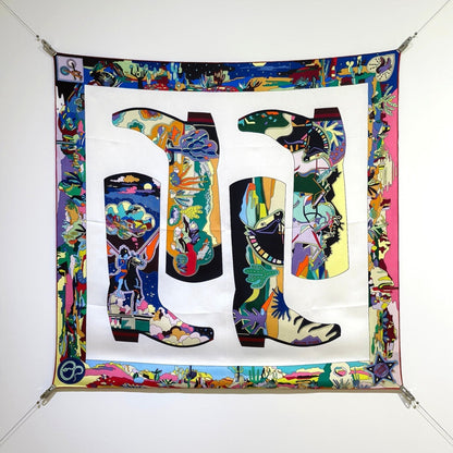 HM The Story 90 CM White Colorful  Cashmere and Silk 293064