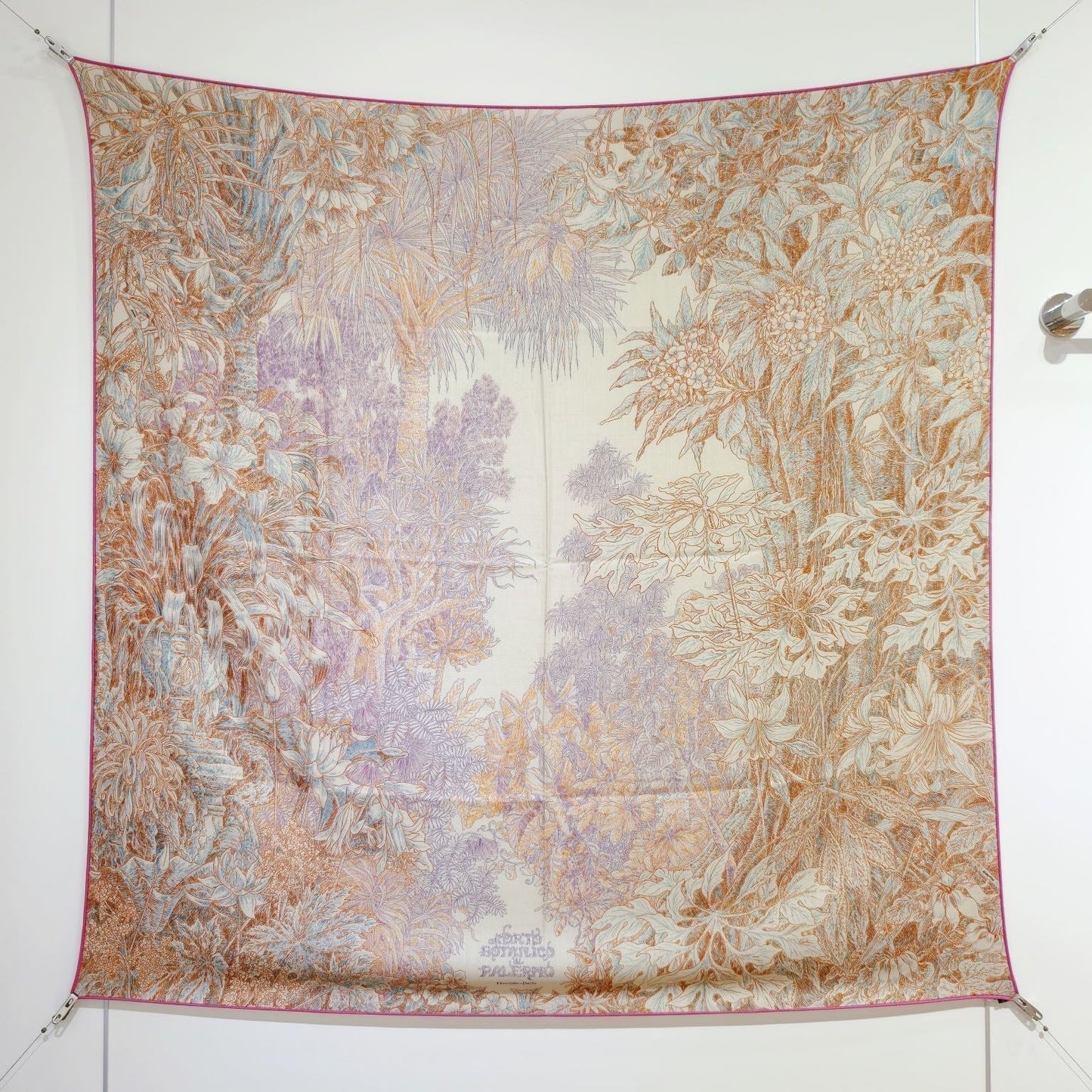 HM 26s 90 Double Sided Scarf Pink Beige Colorful Mulberry Silk 141474
