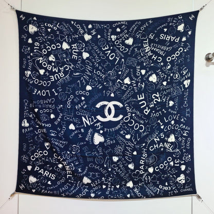 CC 25 Scarf 140CM Dark Blue Colorful Cashmere 293080