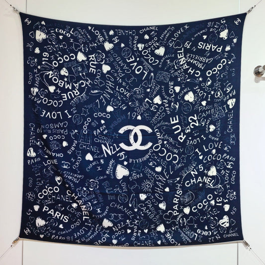 CC 25 Scarf 140CM Dark Blue Colorful Cashmere 293080