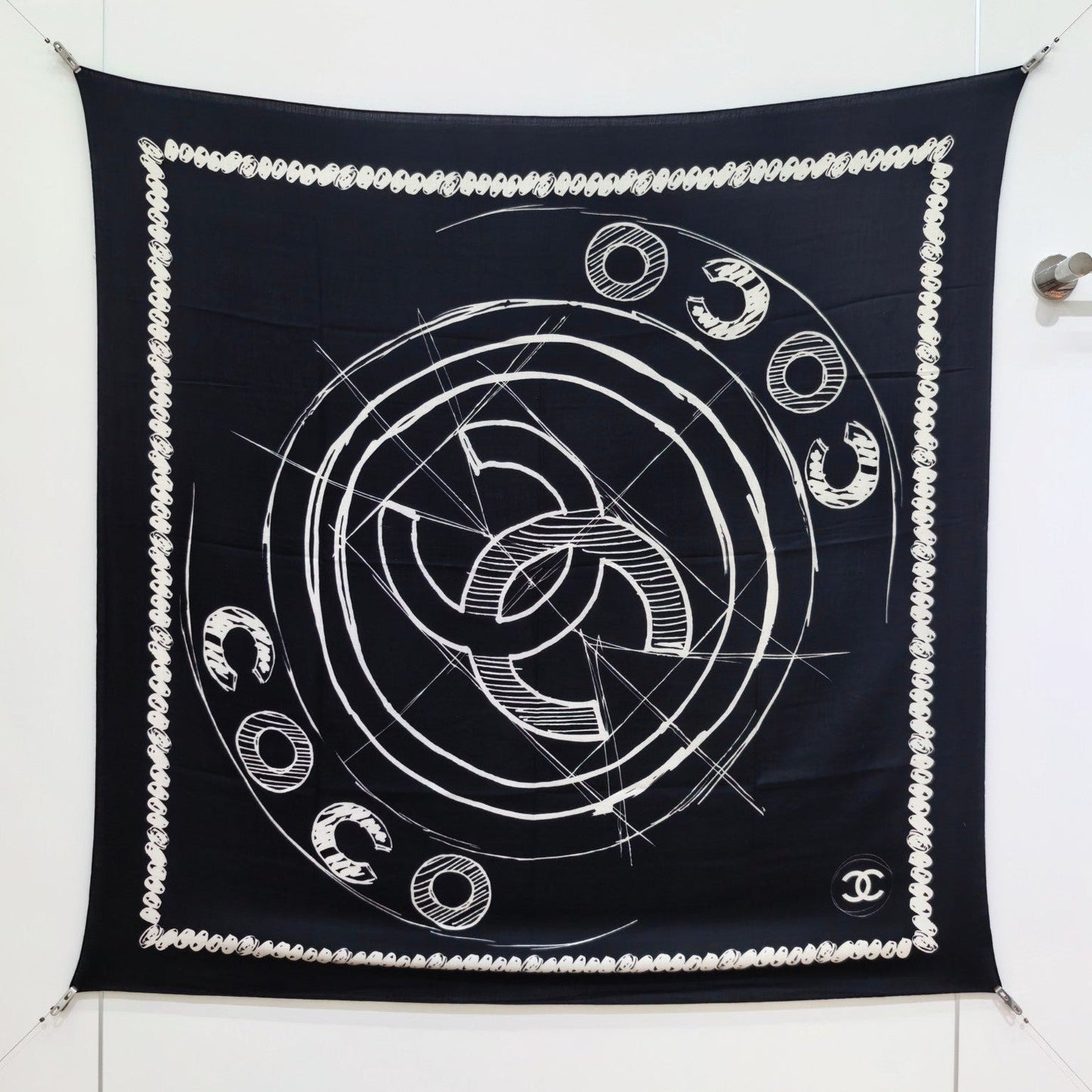 CC 25  Scarf 140CM Black Cashmere 293086