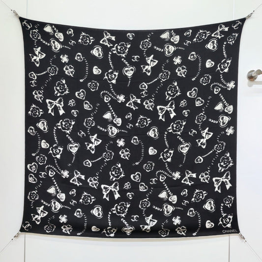 CC 25  Scarf 140CM Black Cashmere 293088