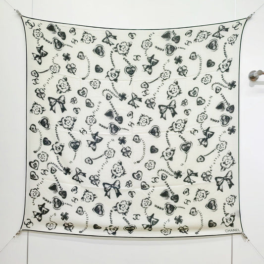 CC 25  Scarf 140CM White Cashmere 293089