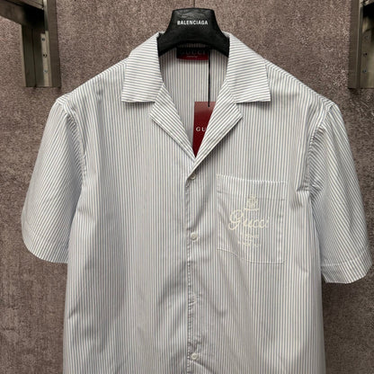 GC 2026 Men's Short-Sleeve Shirt White Blue Cotton  643456