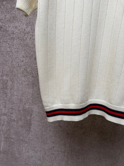 GC 2026 Men's Short-Sleeve Sweater Ivory Knitted Wool 643487