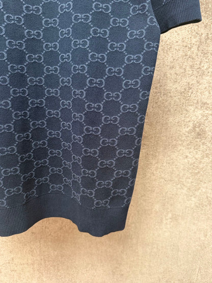 GC 2026 Men's  Short-sleeved Polo Shirt Dark Blue Jacquard Fabric 643433