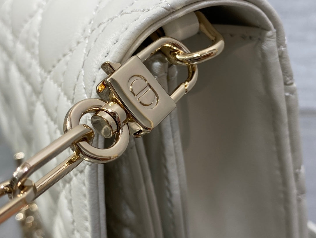 MY CD 24 TOP HANDLE BAG WHITE LAMBSKIN