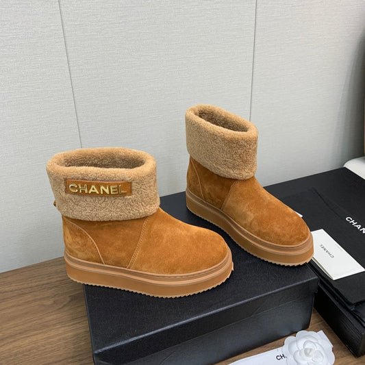 CC Ankle Boots Brown Yellow Suede