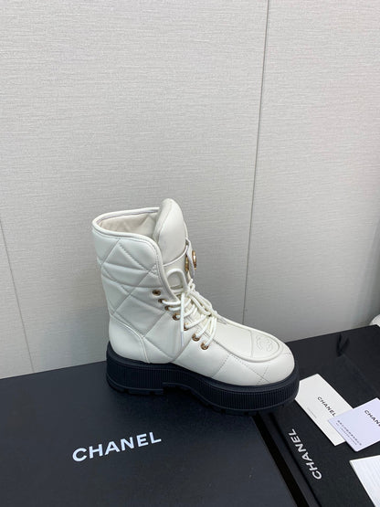 CC Short Boots 30mm White Cowhide