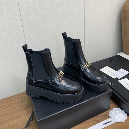 CC Short Boots Black Cowhide