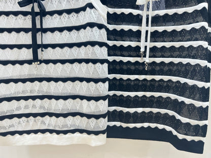 Dior 2026 Knit Vest Black And White Bow Detail Tencel 479351