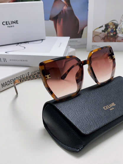 TRIOMPHE SUNGLASS 497830 IN HAVANA ACETATE EMBOSSED LOGO