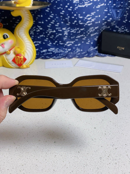 TRIOMPHE SQUARE SUNGLASS 566742 IN CAMEL ACETATE