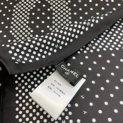 CC Square Scarf 90 CM In Black White Polka Dot  288719