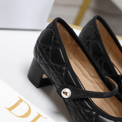 CD Ballet Pump 40mm In Black Quilted Calfskin 995268