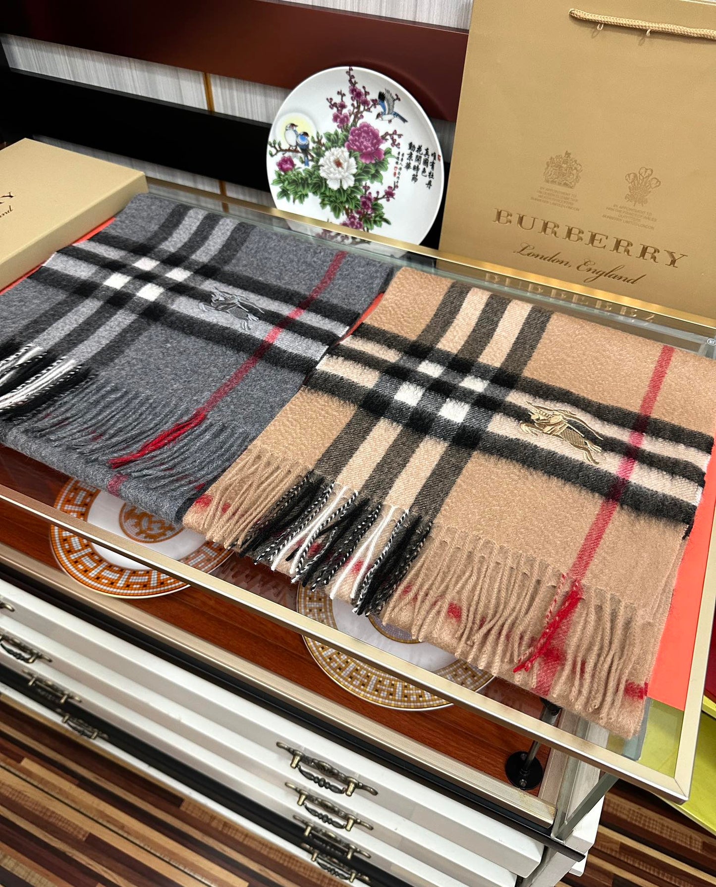 BBR Double-Sided Scarf 200CM Dark Gray Cashmere 293004