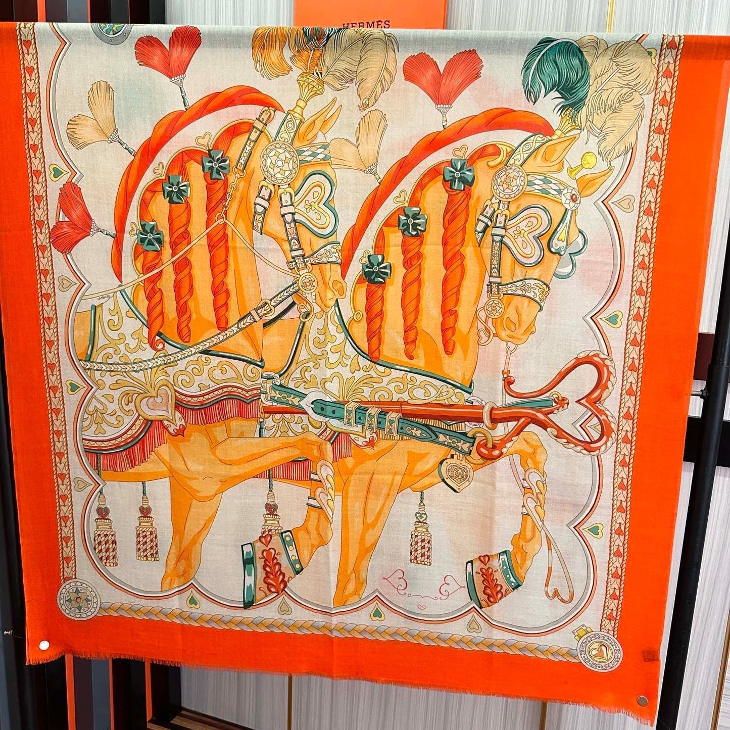 HM 25s Scarf 200cm Orange Beige Cashmere 976424