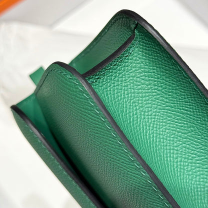 HM Constance Elan 24cm Bag Dark Green Epsom Leather Gold Hardware