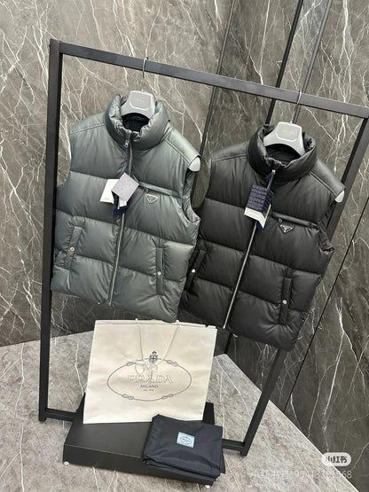 Prada 25 Vest Black And Grey Polyester 291392