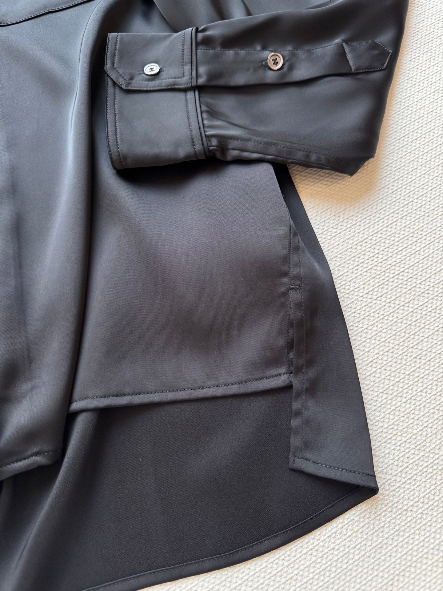 Loewe Shirt Black Satin Fabric