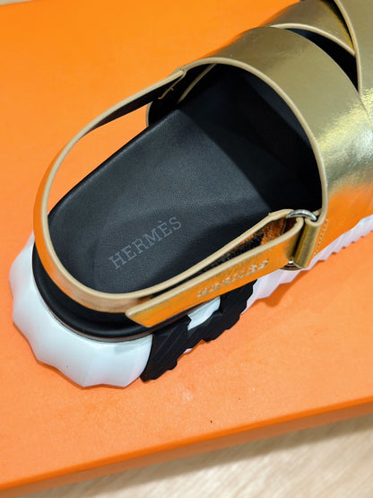 HM ELECTRIC SANDAL METALLIC GOLD CALFSKIN