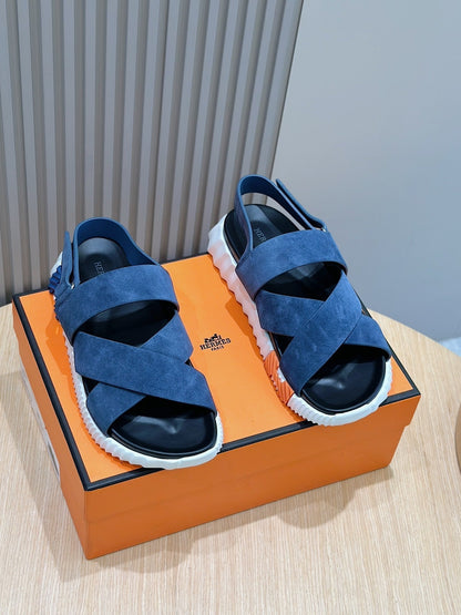 HM ELECTRIC SANDAL AEGEAN SUEDE AND CALFSKIN