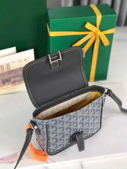 GRAND BLEU 16 IN GRAY GOYARDINE CANVAS AND LAMBSKIN