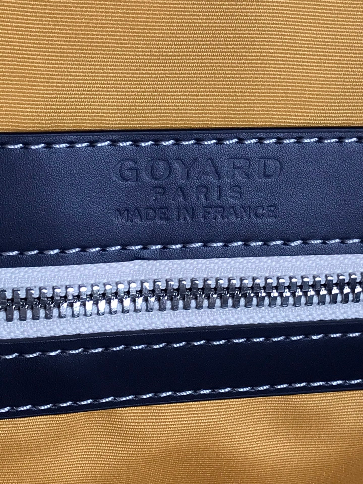 BOSTON 50 BAG IN NAVY BLUE GOYARDINE CANVAS AND CALFSKIN TRIM