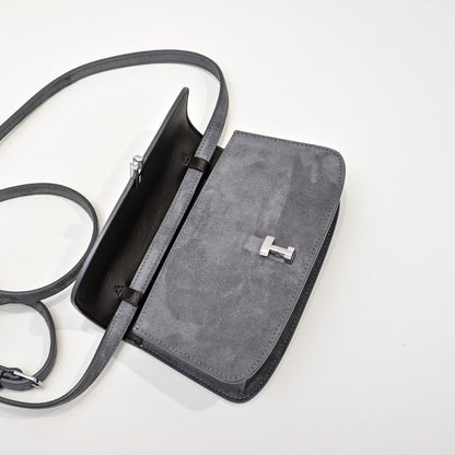 The Row Sofia 19cm Dark Grey Suede