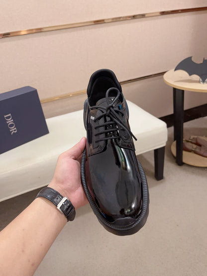 CD COMBAT BASIC SHOE BLACK POLISHED CALFSKIN