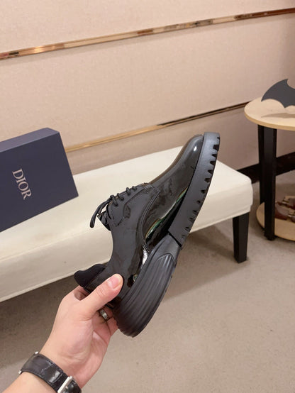 CD COMBAT BASIC SHOE BLACK POLISHED CALFSKIN