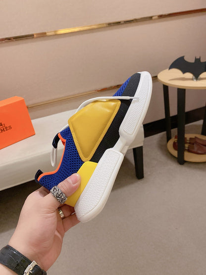 HM Men's Expert Sneaker Blue Yellow Flyknit With Leather