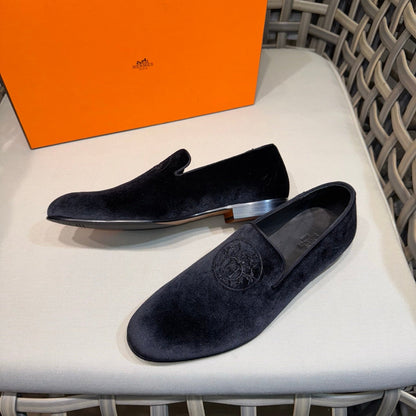 HM Men's Kateo Loafers Black Velvet 675409
