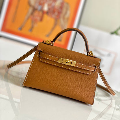 HM Mini Kelly 19cm Gold Epsom Gold Hardware
