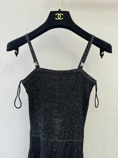 Chanel 2026 Slip Dress Black Cotton 394829