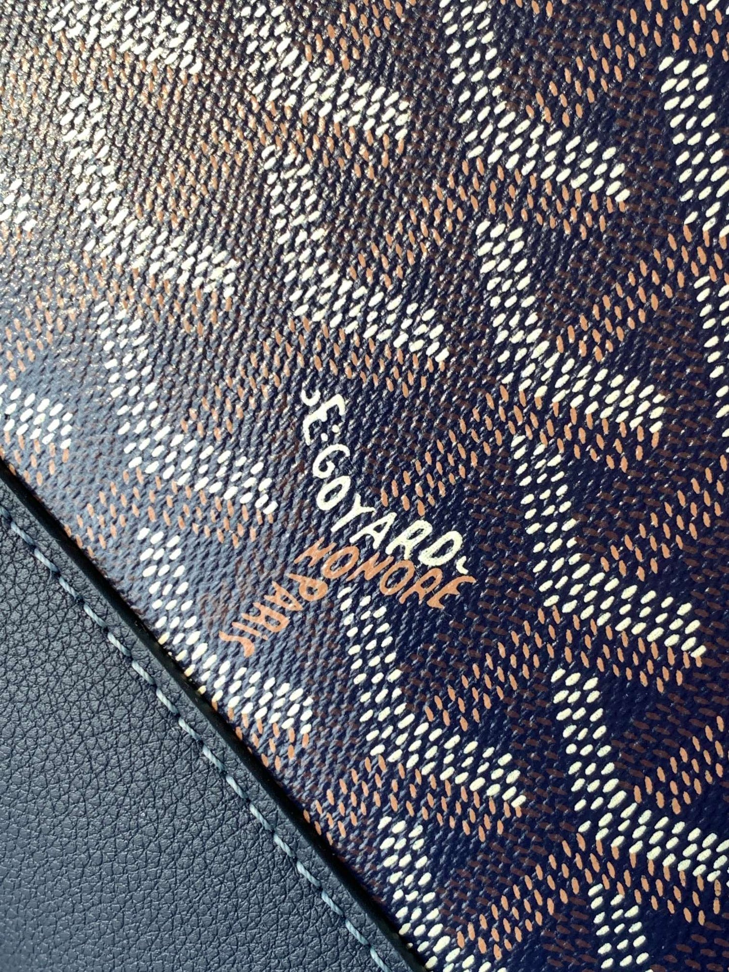 CISALPIN DOCUMENT CASE 39 IN NAVY BLUE GOYARDINE CANVAS AND CALFSKIN
