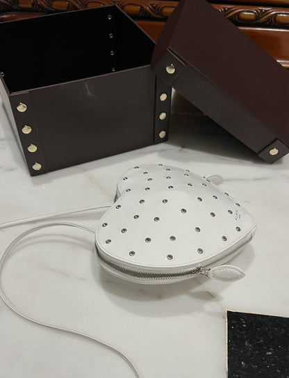 Le Coeur 21cm White Diamonds Calfskin Shouder 243041
