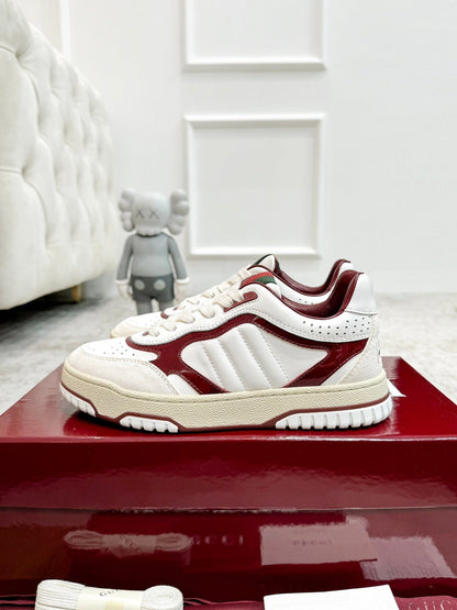 GG Men's Re-Web Sneaker White Red Calfskin 534248