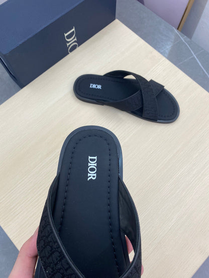CD ALIAS SANDAL BLACK MONOGRAM JACQUARD