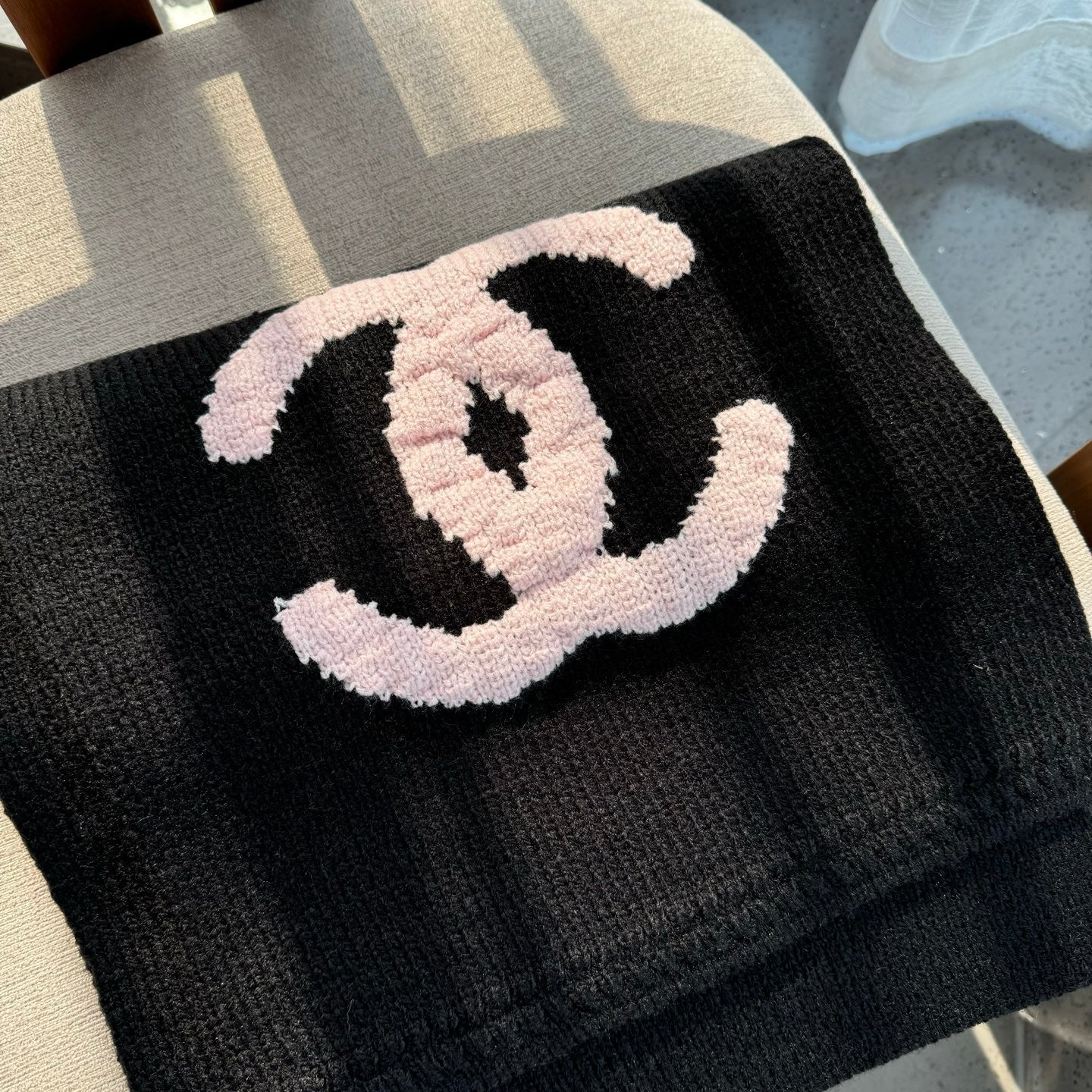 CC 25 Scarf 170cm Black Pink Wool 968533