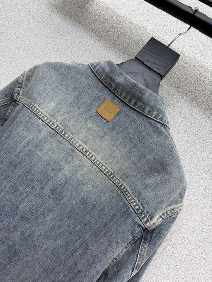 Dior 2026 Embroidered Logo Denim Jacket Blue Cotton 151208