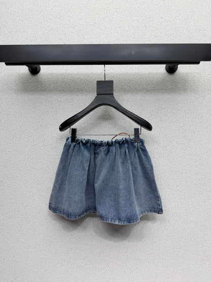 Miumiu 2026 Denim Midi Skirt Blue Cotton 384244