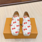LV 26ss Loafers Ivory Red Monogram Denim 656960