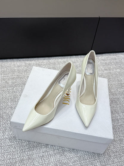CD 26s High Heels Pump 105 White Patent Leather 661478