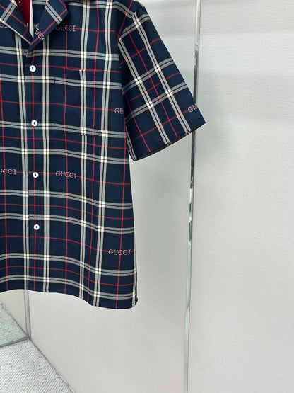 GC 2026 Men's Short-sleeved Shirt Navy Blue Red Cotton 699259