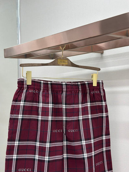 GC 2026 Men's Striped Shorts Burgundy Cotton 699257