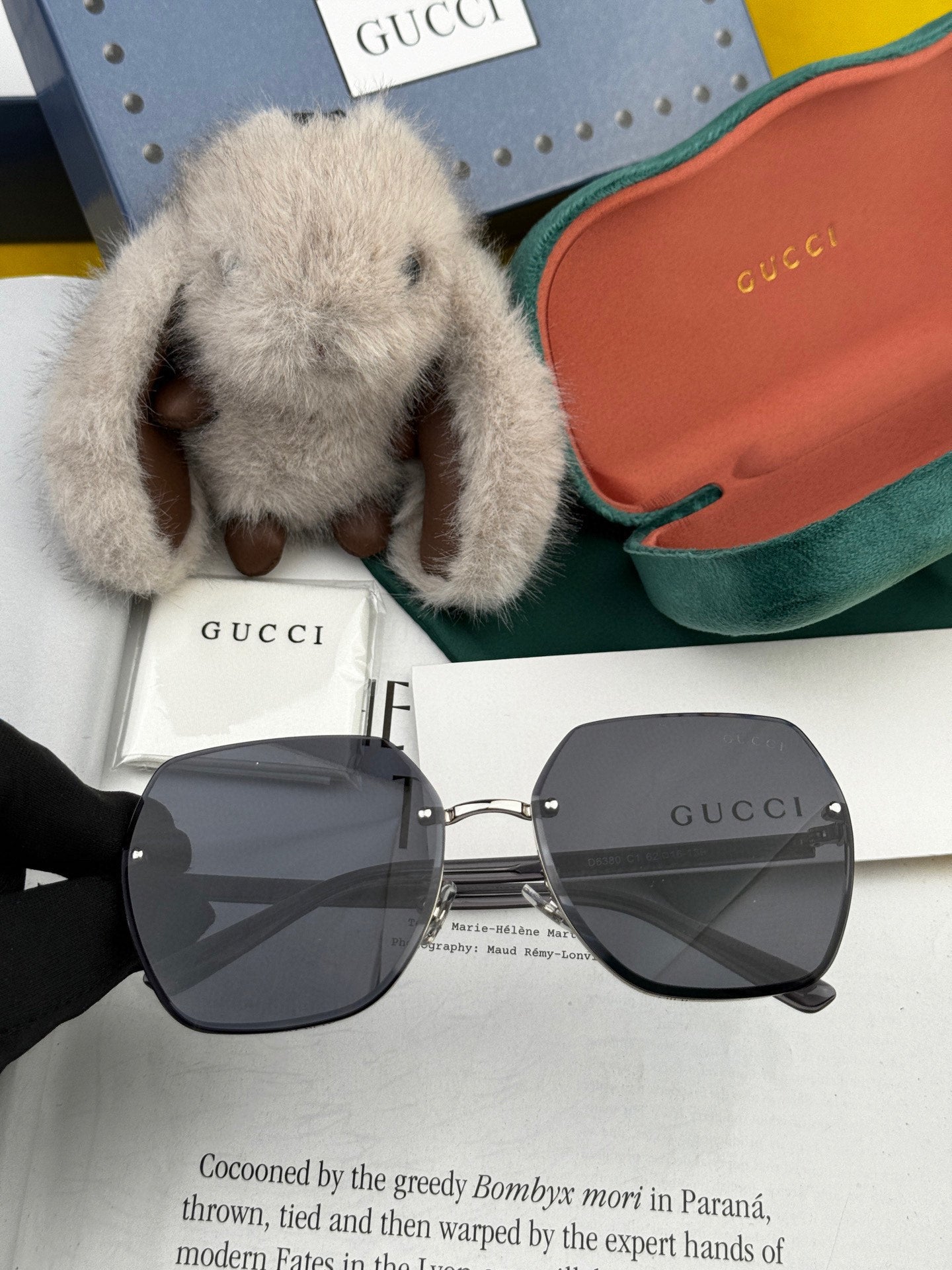 RECTANGULAR FRAME SUNGLASSES G0638 IN METAL AND ACETATE