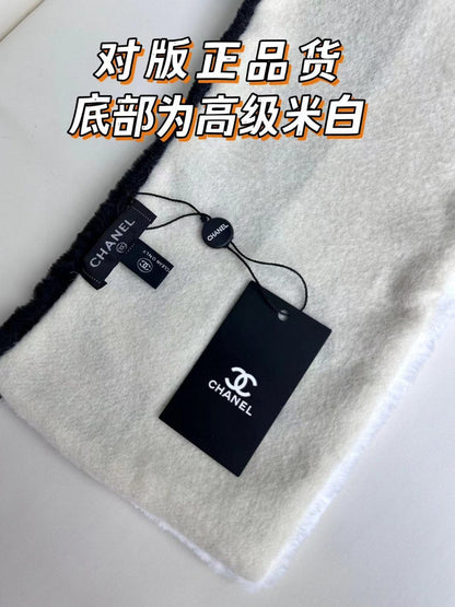 CC Scarf 120 CM In Black Mix White Fleece Wool 396432