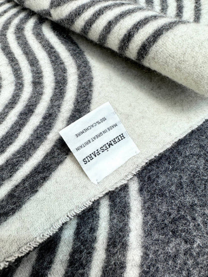 Scarf 180 CM Black Mix White Cashmere